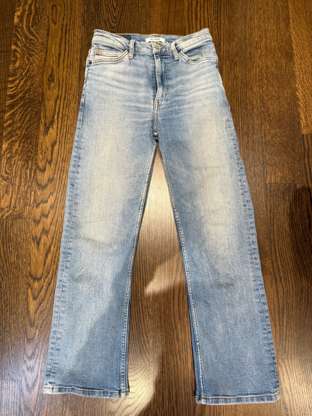 Re/Done Light Blue Cropped Ankle Jeans